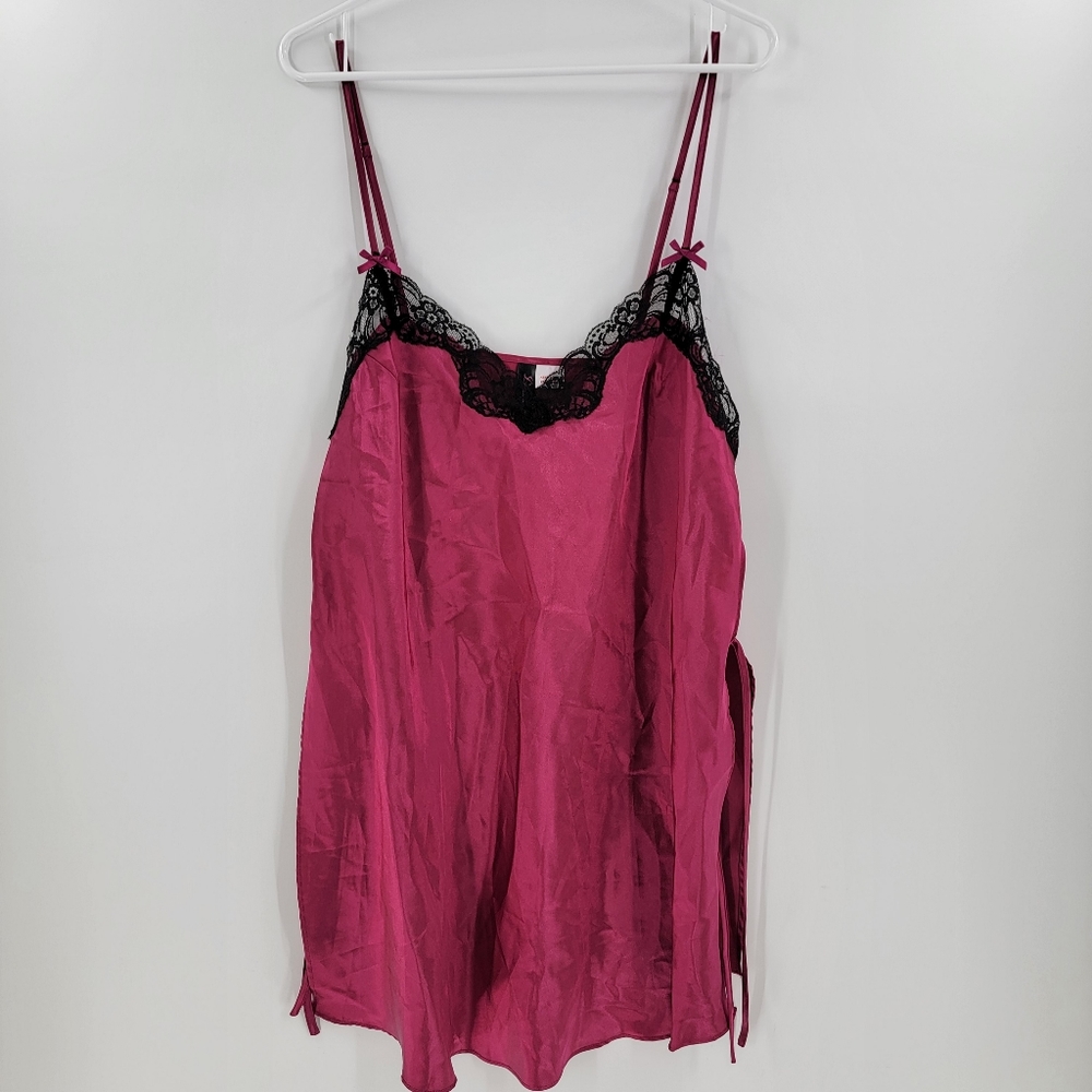 Dreamgirl 1x 2x lingerie dress Cranberry red lace sexy plus size
